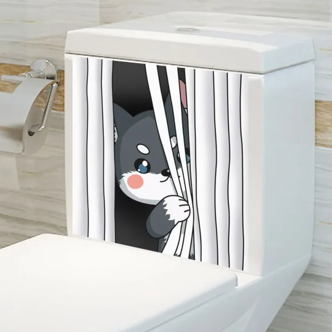 Waterproof Cartoon Toilet Tank Sticker