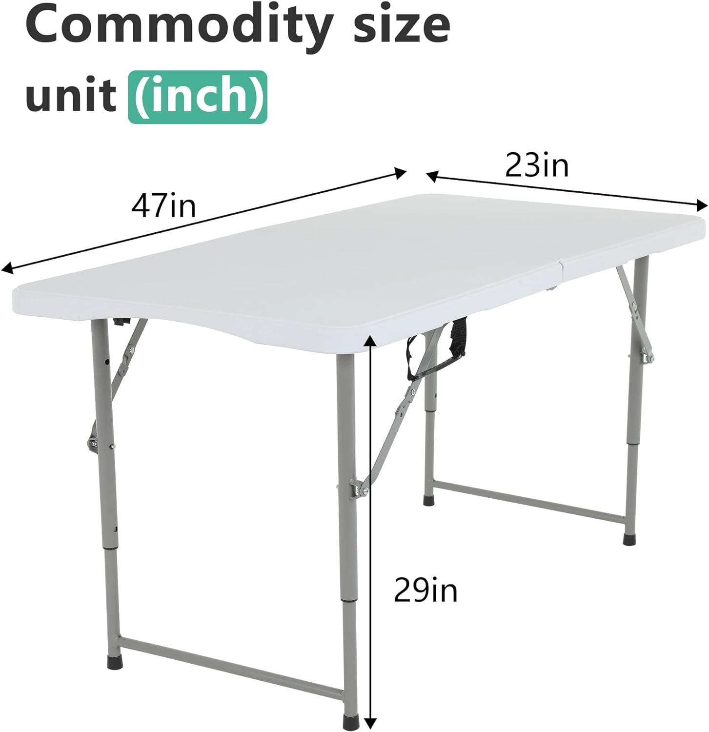 Folding. Half Portable Foldable Table for Parties. Backyard Events.White 1.2M