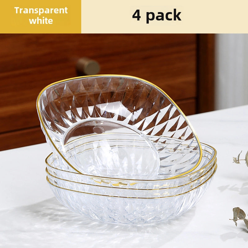 Light Luxury Transparent High-grade Bone Spitting Dish Household Dining Table Bone Dish Food Grade Snack Dish Fruit Dish Candy Nut Dish