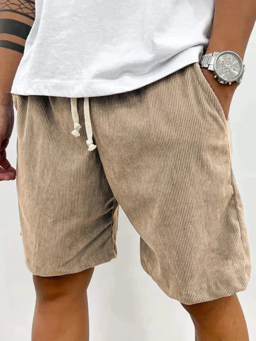 Casual Corduroy With Adjustable Drawstring Lightweight Shorts