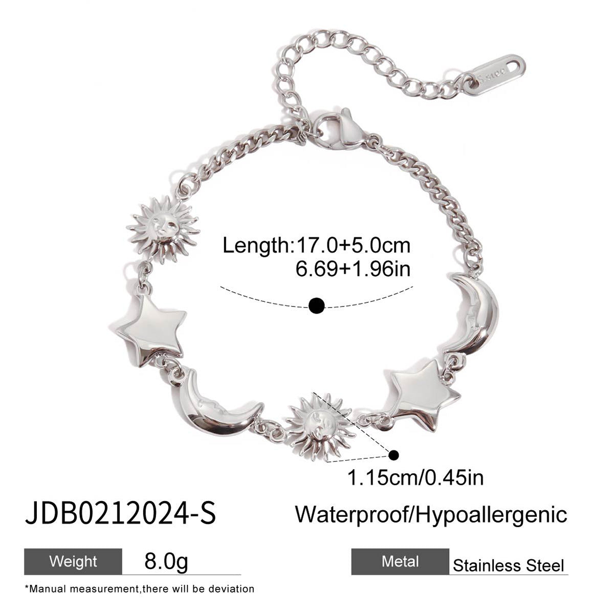 18K Gold Stainless Steel Star Bracelet Jewelry Titanium Steel