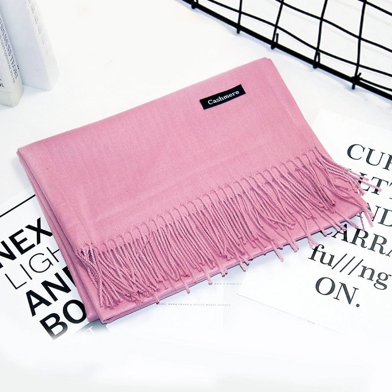 Double-sided Cashmere-like Autumn And Winter Couple Mid-length Warm  Sweet Women's Scarf Shawl