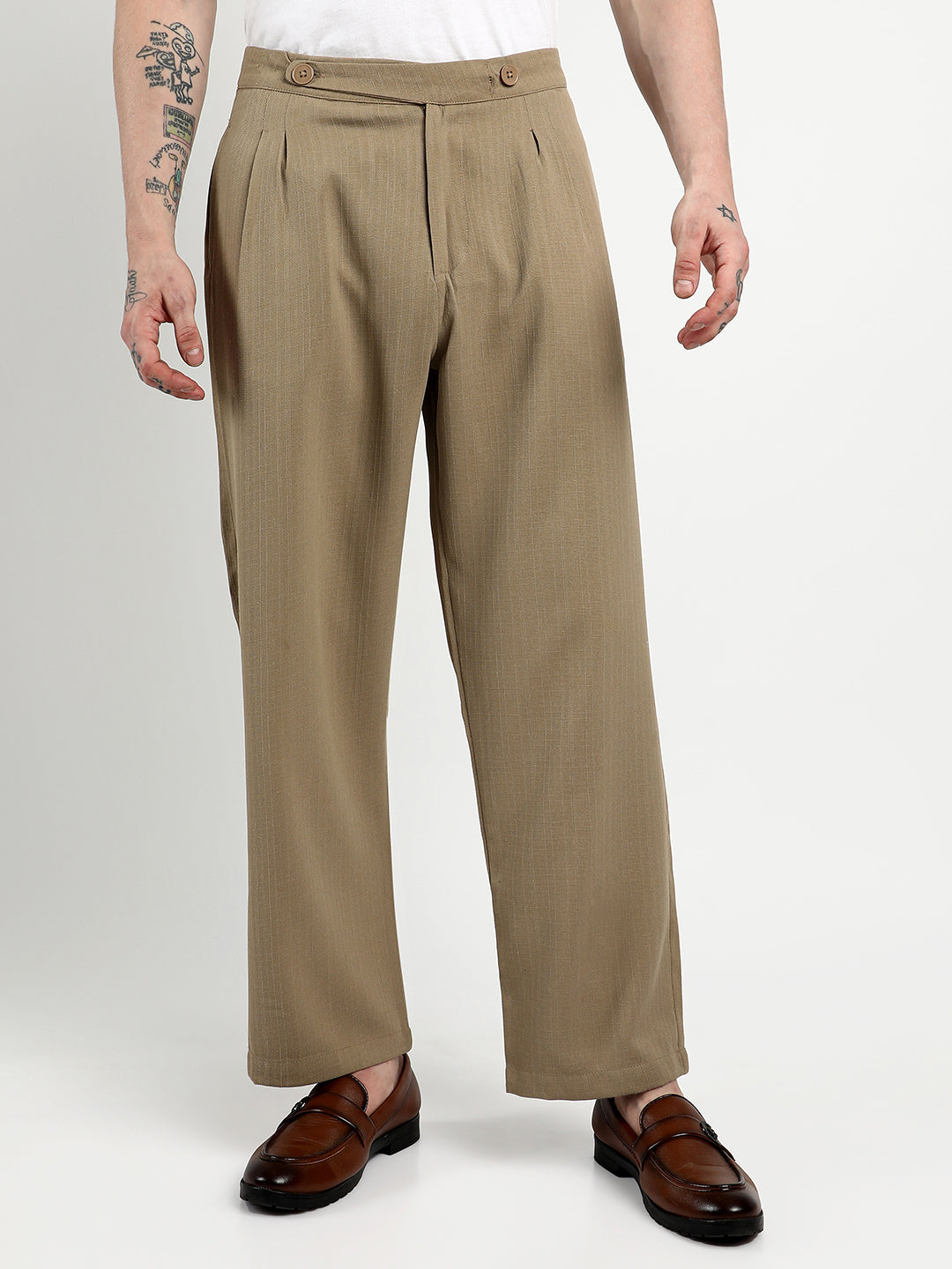 Tailored Linen-Blend Trousers