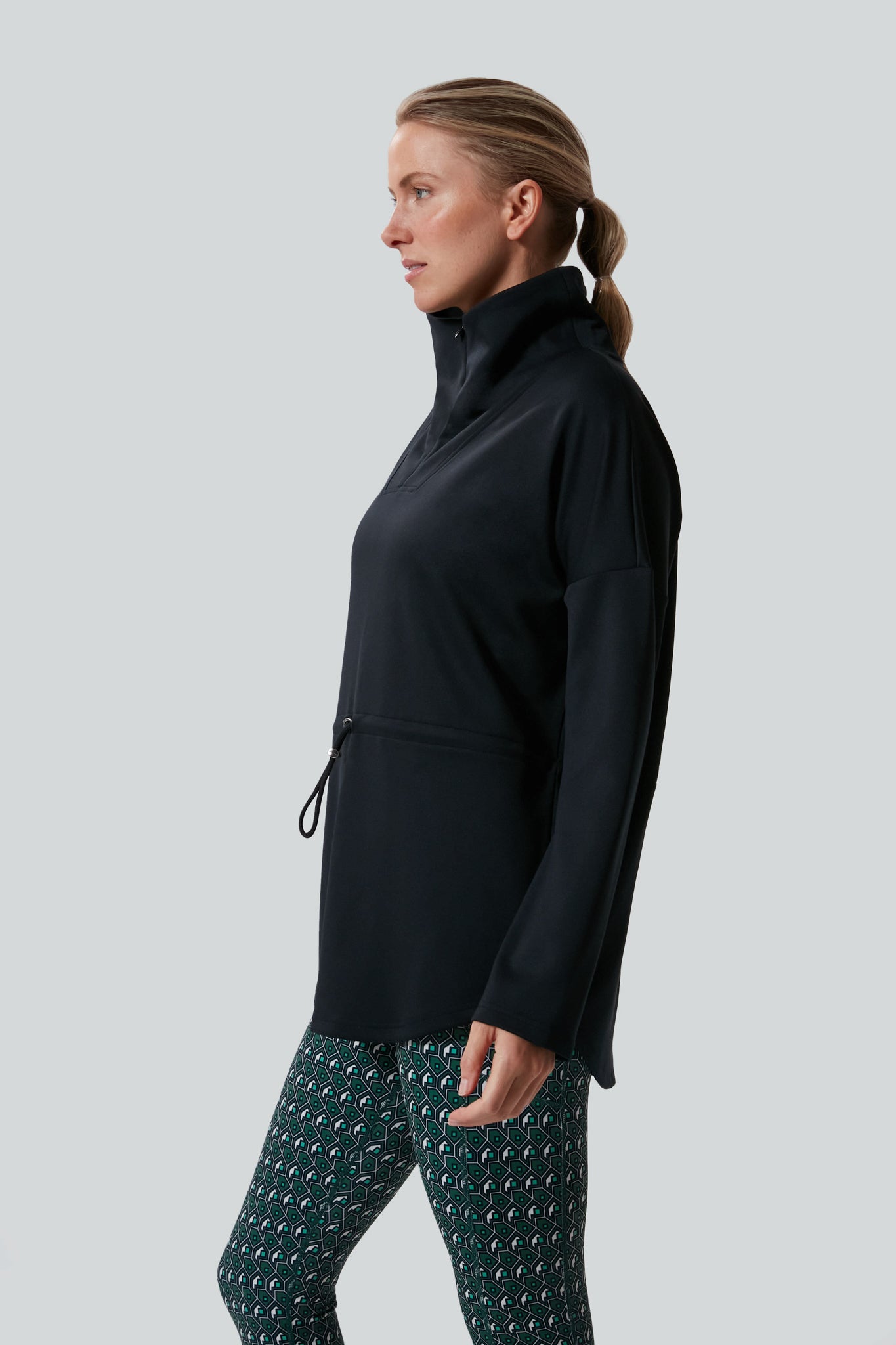 Black Cinched Natalie Quarter Zip