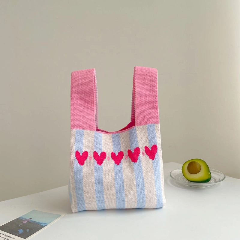Women's Small Polyester Cartoon Heart Shape Basic Vintage Style Open Handbag