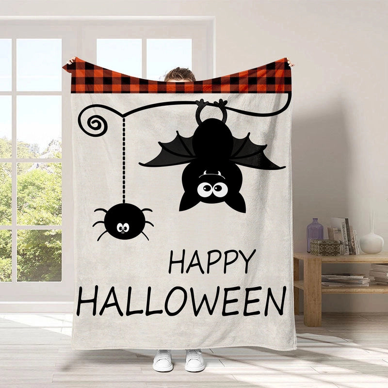 Halloween Cute Pumpkin Letter Bat Polyester Blanket Couch & Sofa Decor