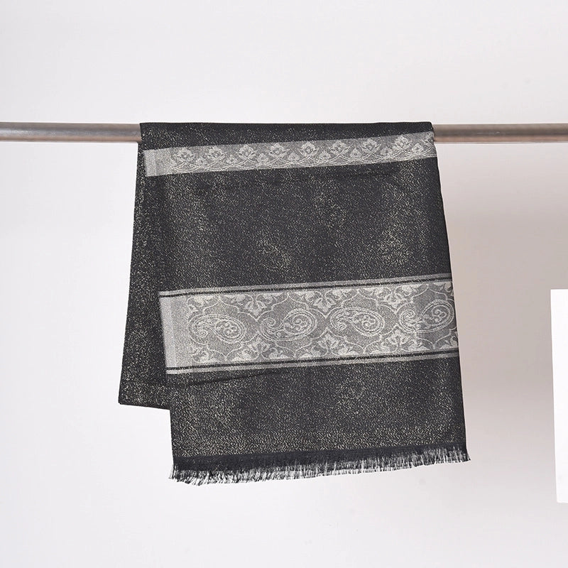 Women's Minimalist Stripe Polyester Silk Scarf