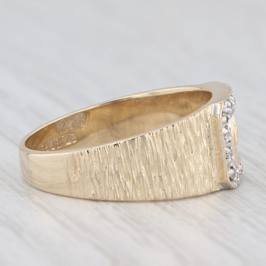 Diamond Framed Ring 14k Yellow Gold Size 9.75