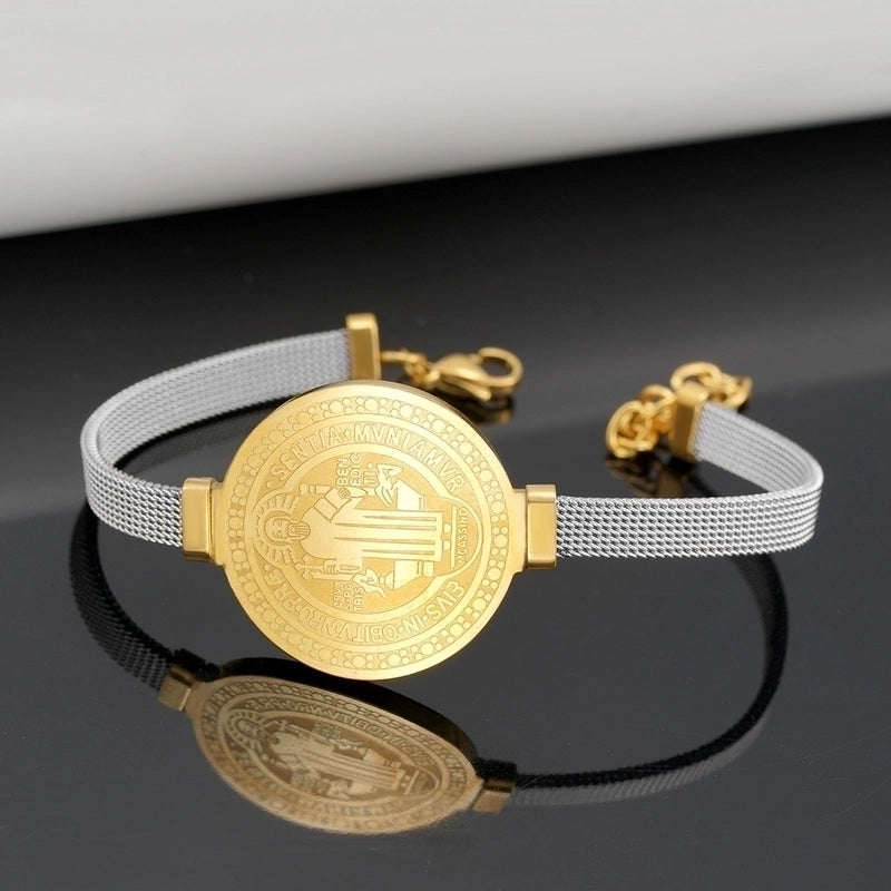 Minimalist Portrait 304 Stainless Steel 18K Gold Plated Bracelets In Bulk