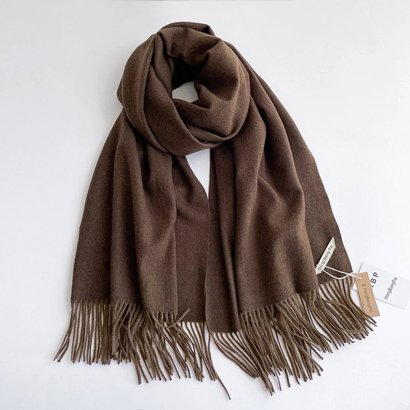Unisex Casual Basic Solid Color Imitation Cashmere Scarf