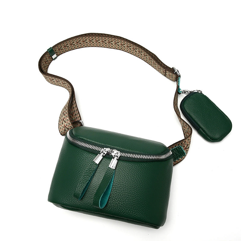 Women's Medium Leather Solid Color Streetwear Square Zipper Fanny Pack