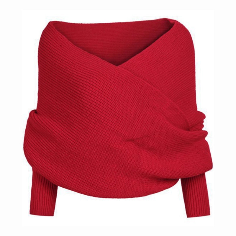 Autumn And Winter Wool Scarf Men And Women's Long Neck Shawl With Sleeves Knitted Scarf