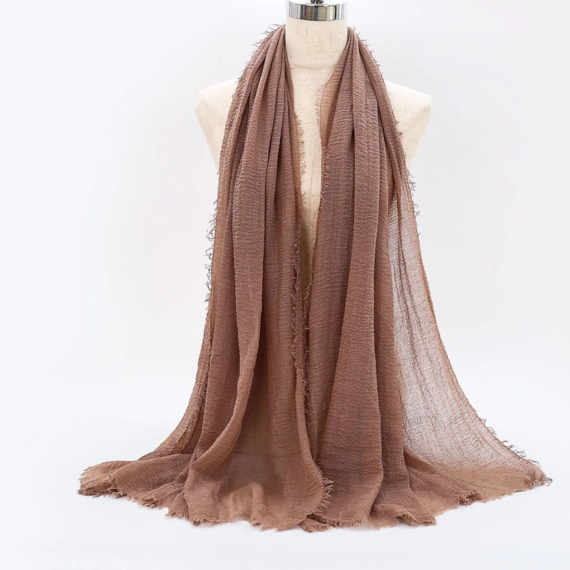Women's Elegant Minimalist Solid Color Cotton Shawl