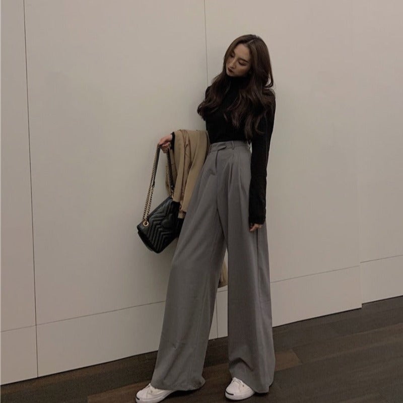 Female Solid Wide Leg Pants