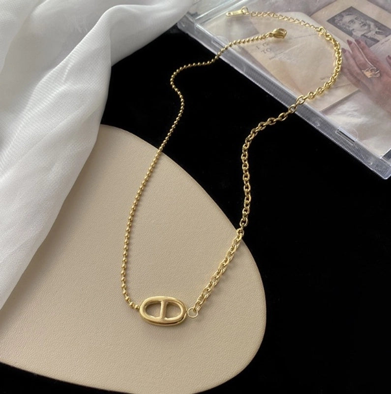 Sweet Minimalist IG Style Starfish Heart Shape Bow Knot Titanium Steel Plating Pendant Necklace