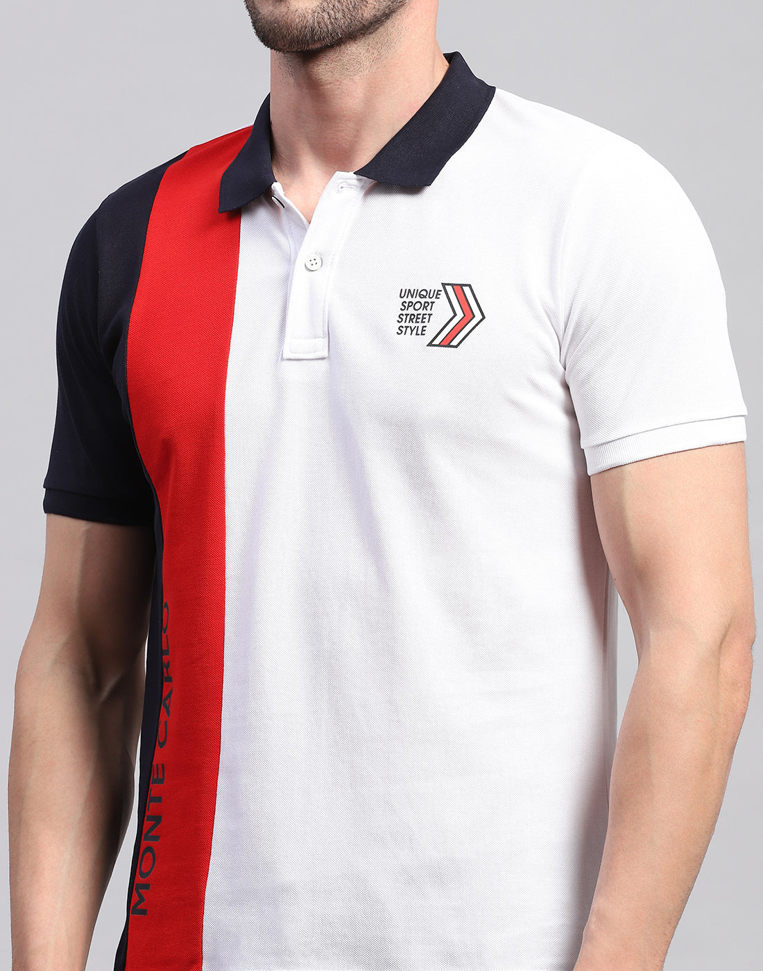 Men White Solid Polo Collar Half Sleeve T-Shirt