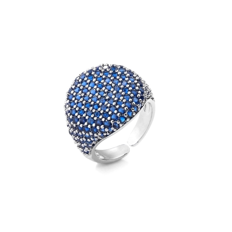 Copper Plating Geometric Zircon Copper Rings