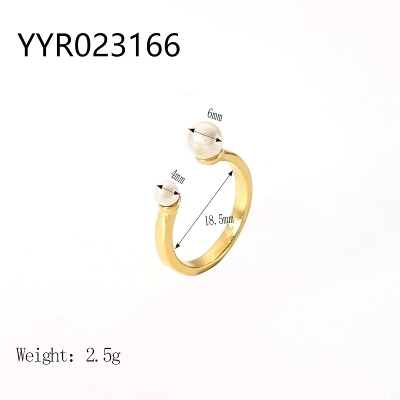 IG Style Retro Geometric 304 Stainless Steel Natural Stone Rhinestones Zircon 18K Gold Plated Polishing Plating Inlay Rings