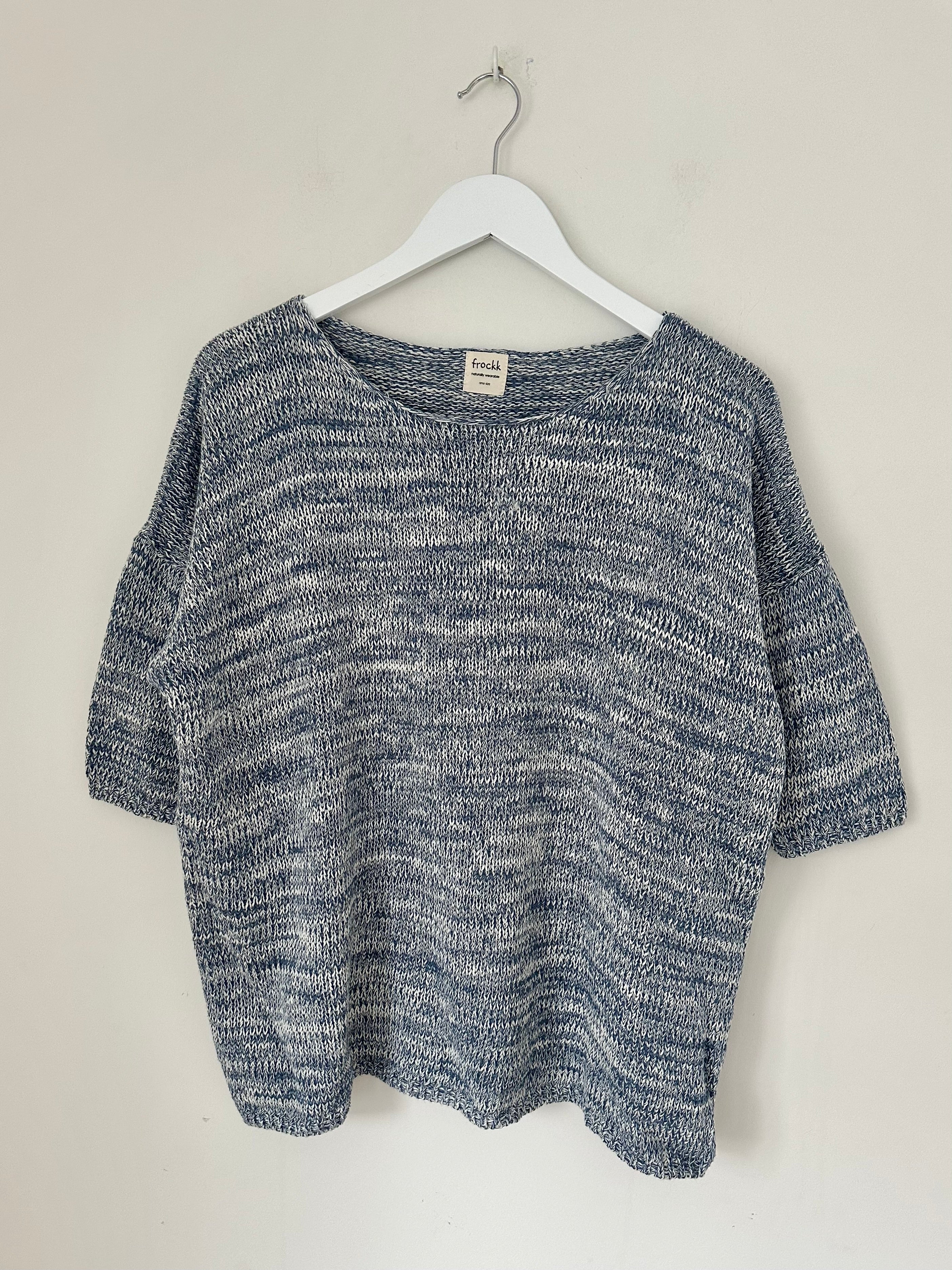 avery knit top-denim mix