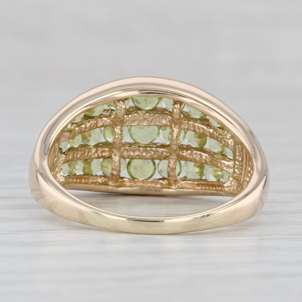 2ctw Green Peridot Ring 14k Yellow Gold Size 10