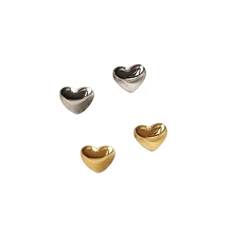 1 Pair Fashion Heart Shape Plating 304 Stainless Steel 18K Gold Plated Stainless Steel Earrings