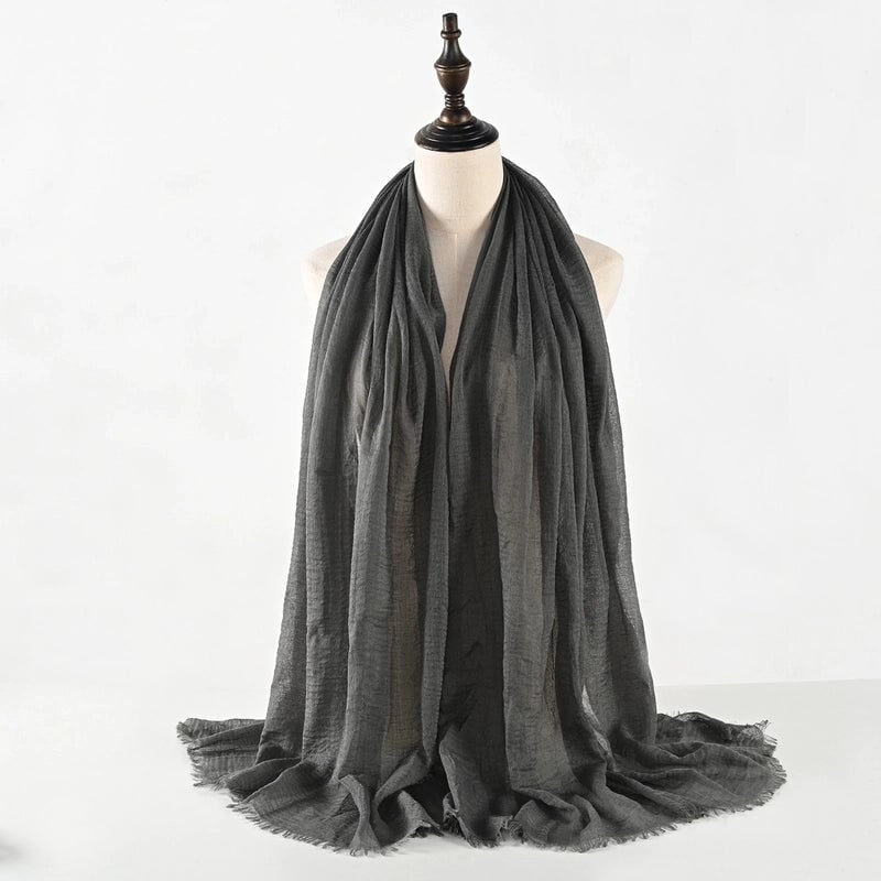 Women's Vacation Minimalist Solid Color Cotton Silk Scarf