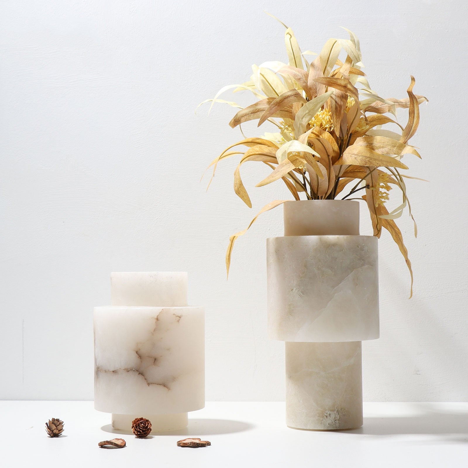 Scandinavian White Natural Marble Vase