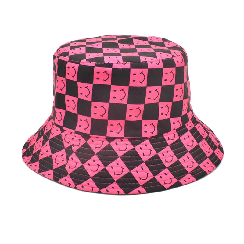 Unisex Fashion Smile Face Wide Eaves Bucket Hat