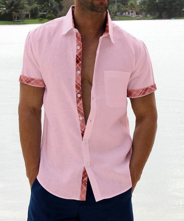 Men's Casual Plaid Collar Button Shirt