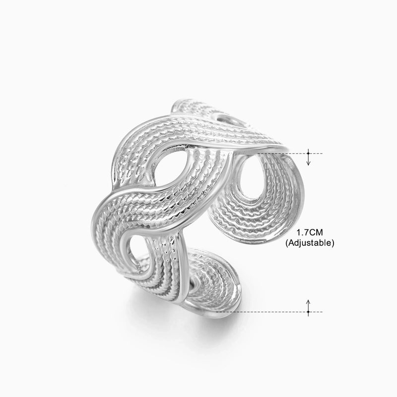 Retro Geometric Stainless Steel Plating Open Rings