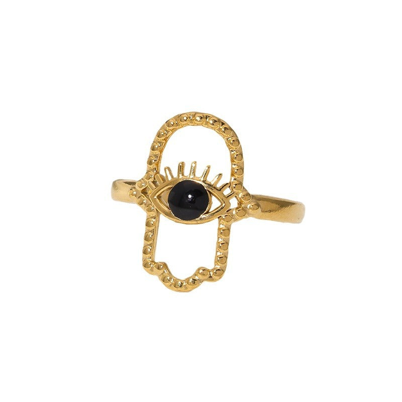 Open Ring Expressive Eye Stainless Steel Electroplating Rings