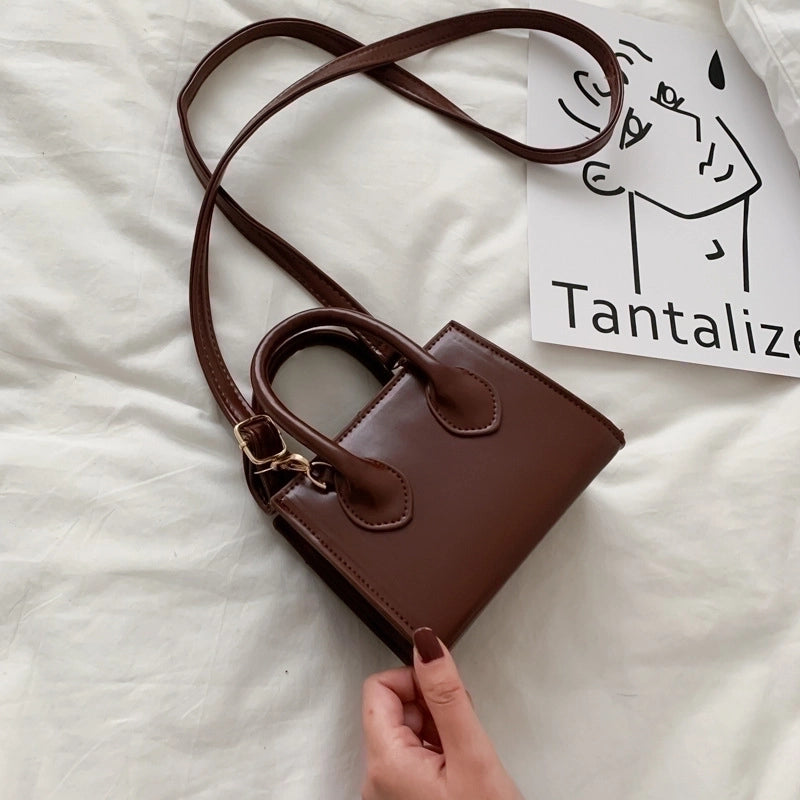 Retro Solid Color Messenger Square Bag