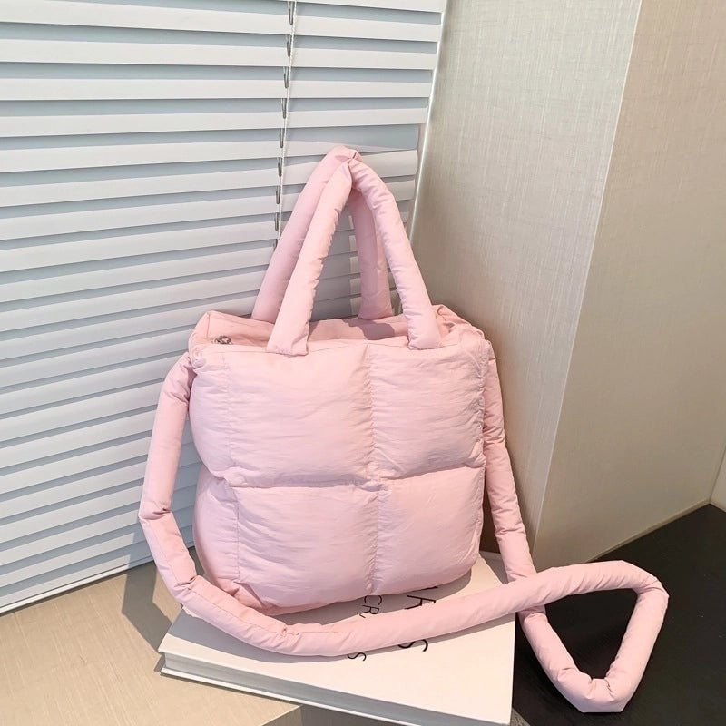Women's Medium Oxford Cloth Solid Color Classic Style Square Zipper Handbag Crossbody Bag
