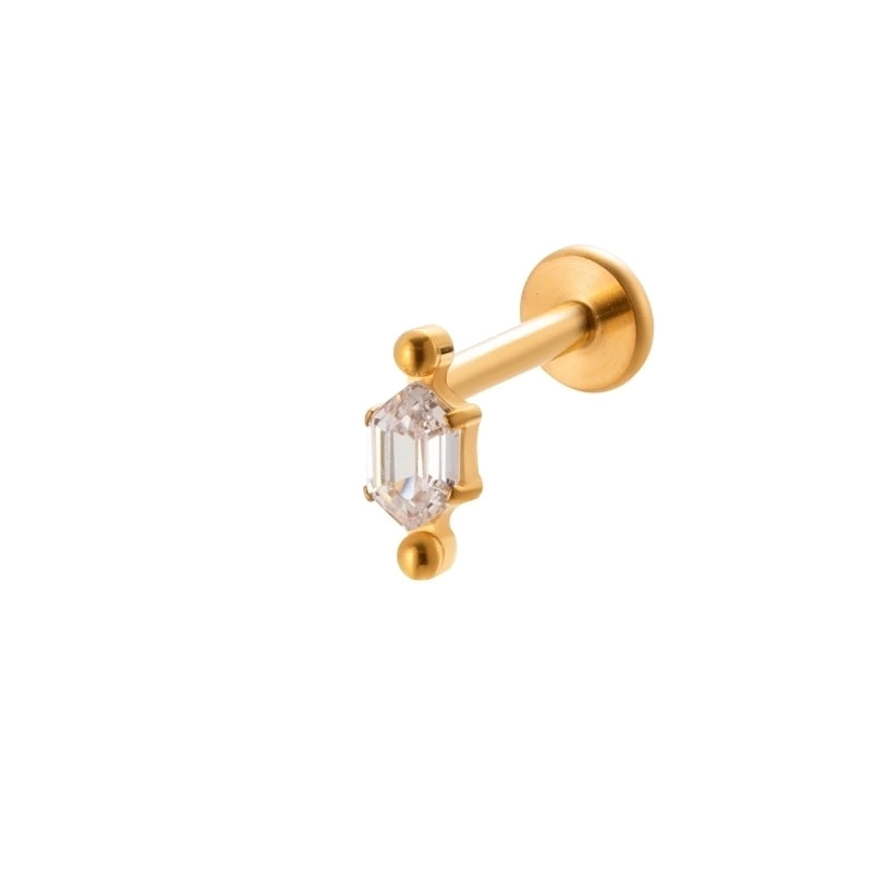 1 Piece Ear Cartilage Rings & Studs IG Style Vintage Style Leaves Heart Shape Bee Pure Titanium Plating Inlay Zircon