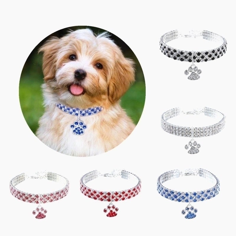 Minimalist Classic Style Alloy Plaid Diamond Pet Collar