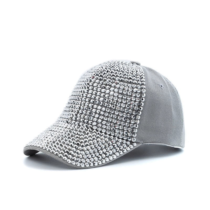 Women's Elegant Color Block Chain Curved Eaves Baseball Cap