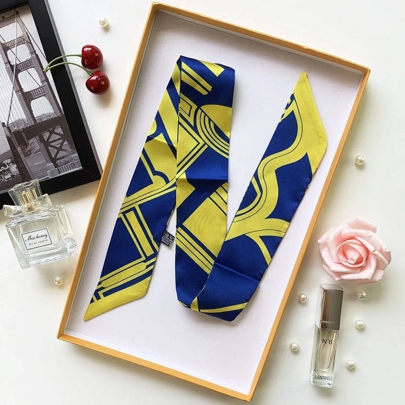 Women's Minimalist Flower Satin Printing Silk Scarf