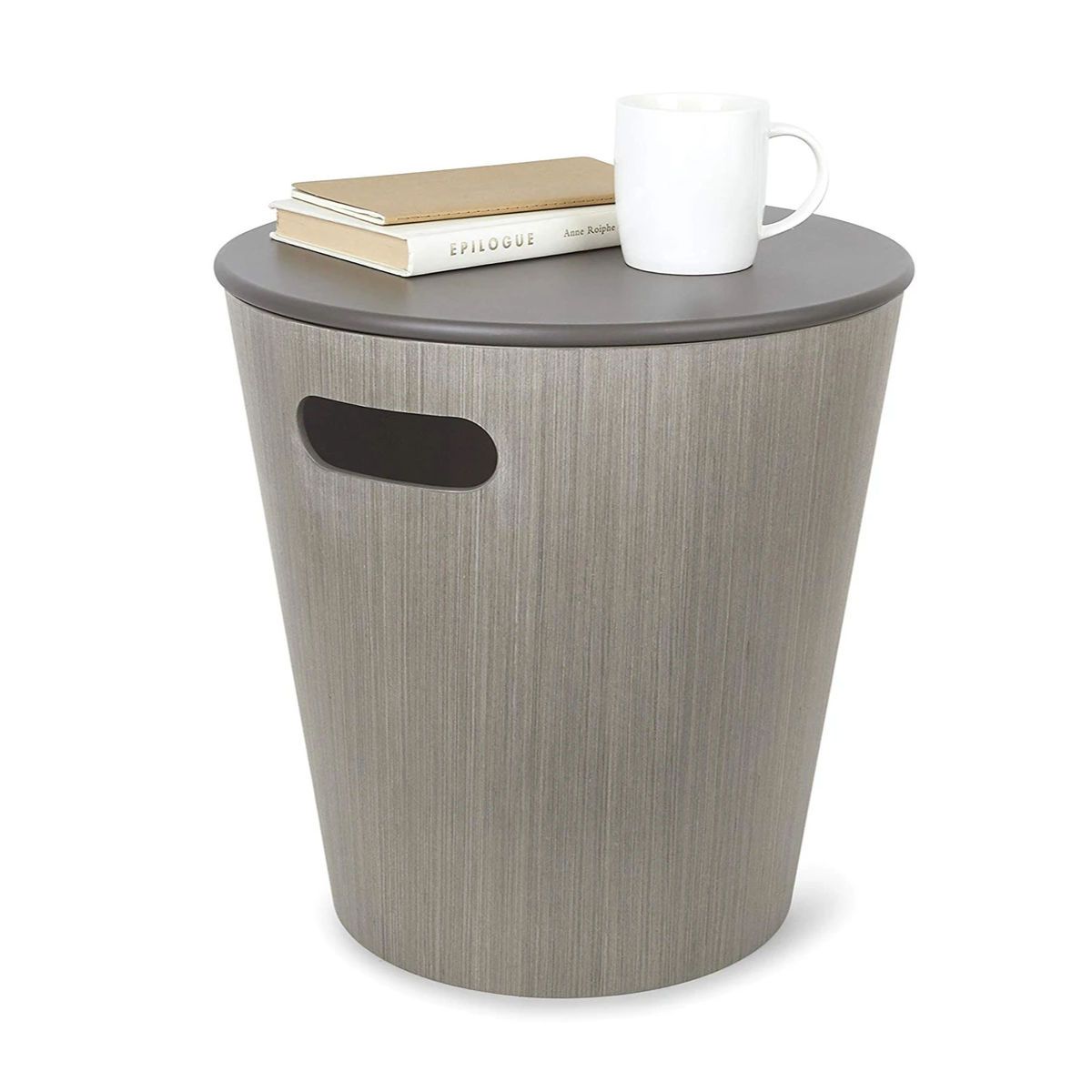 Umbra Woodrow storage stool. Grey
