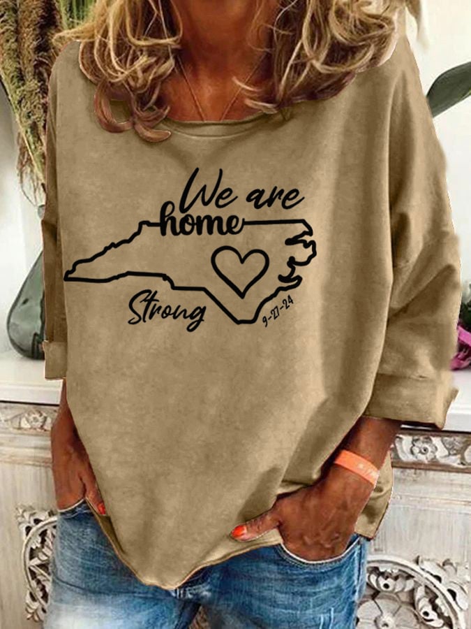 Women's North Carolina We Are Strong Printed Casual Sweatshirt