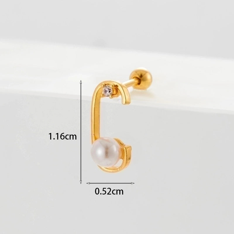 Ear Cartilage Rings & Studs Geometric Copper Plating Artificial Gemstones