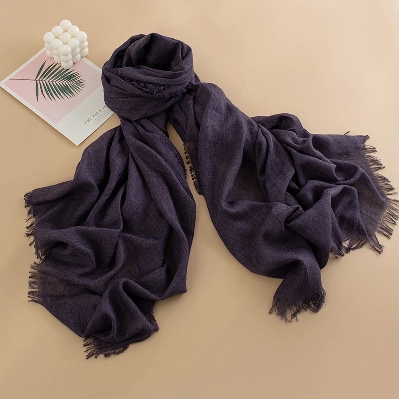 Spring And Summer New Solid Color Thin Scarf High Sense Female All-Matching Long Air Conditioning Shawl Sunscreen Scarf Scarf