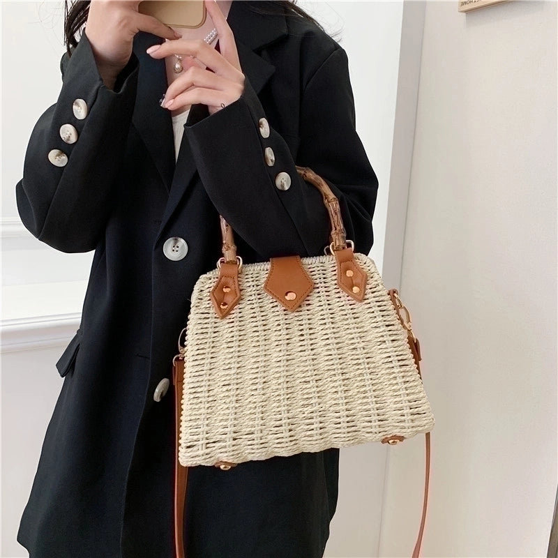 Women's All Seasons Straw Vacation Handbag