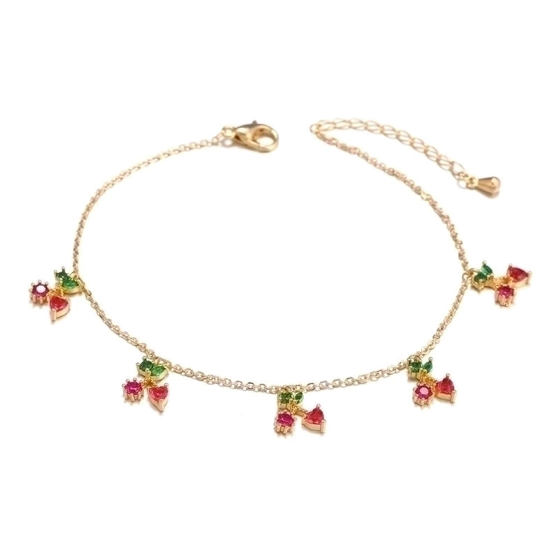 Copper Cable Chain Inlaid Zircon Fruit Artificial Gemstones Bracelets