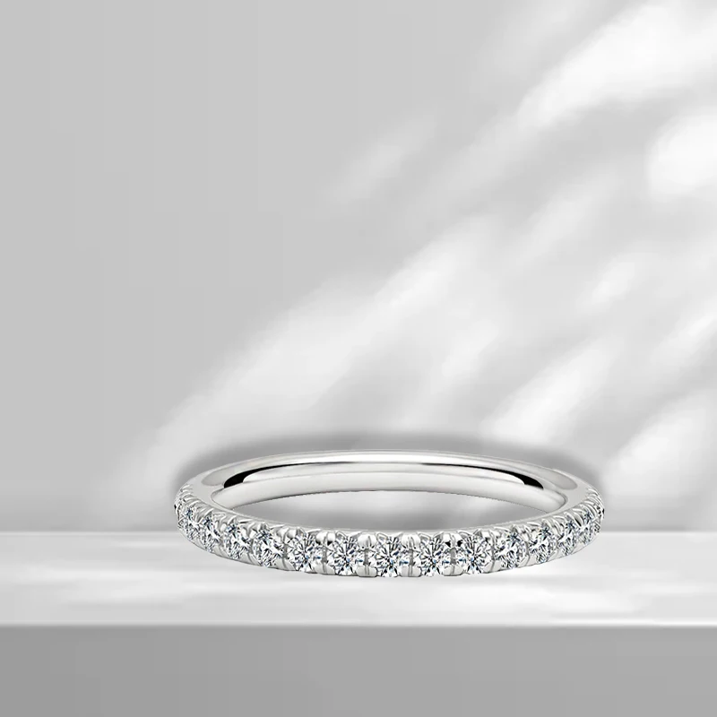 Trendy Design  Moissanite Eternity Ring 925 Sterling Silver Moissanite Ring for Women