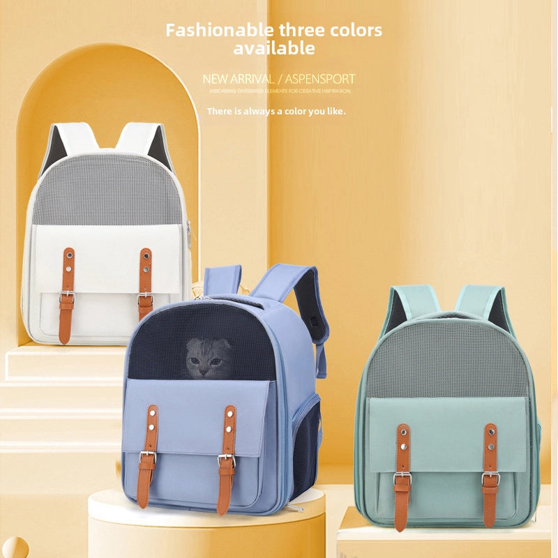 Portable Breathable Cat Bag Oxford Cloth Scratch Resistant Pet Bag Outgoing Pet Backpack Folding Spot
