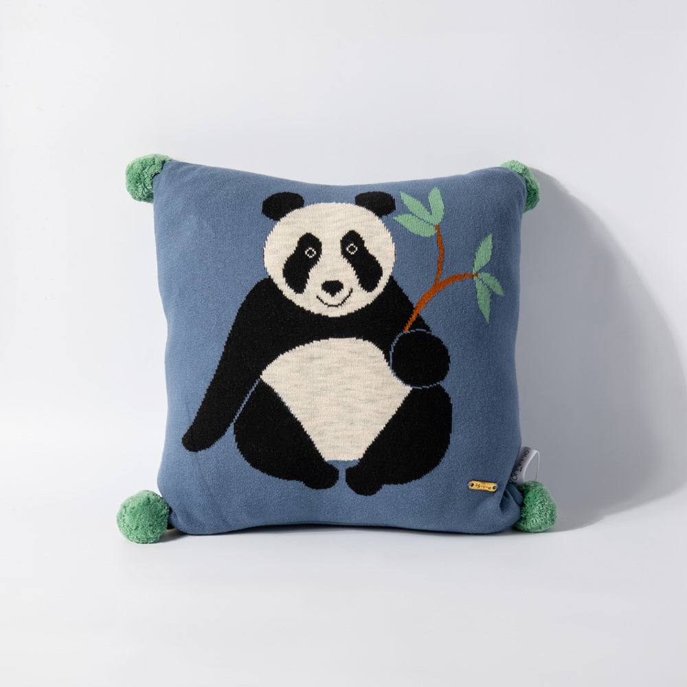 Knitted Cushion Cover - Panda