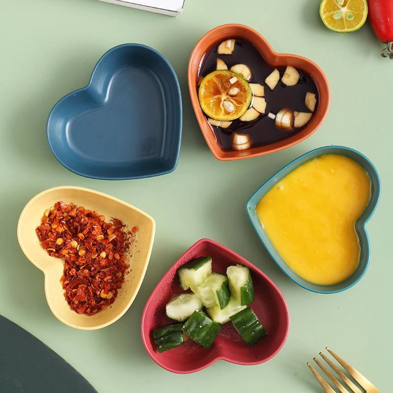 Younis Home Kitchen Wheat Straw Seasoning Dish Creative Plastic Round Salted Vegetable Dish Dip Dish Snack Dish