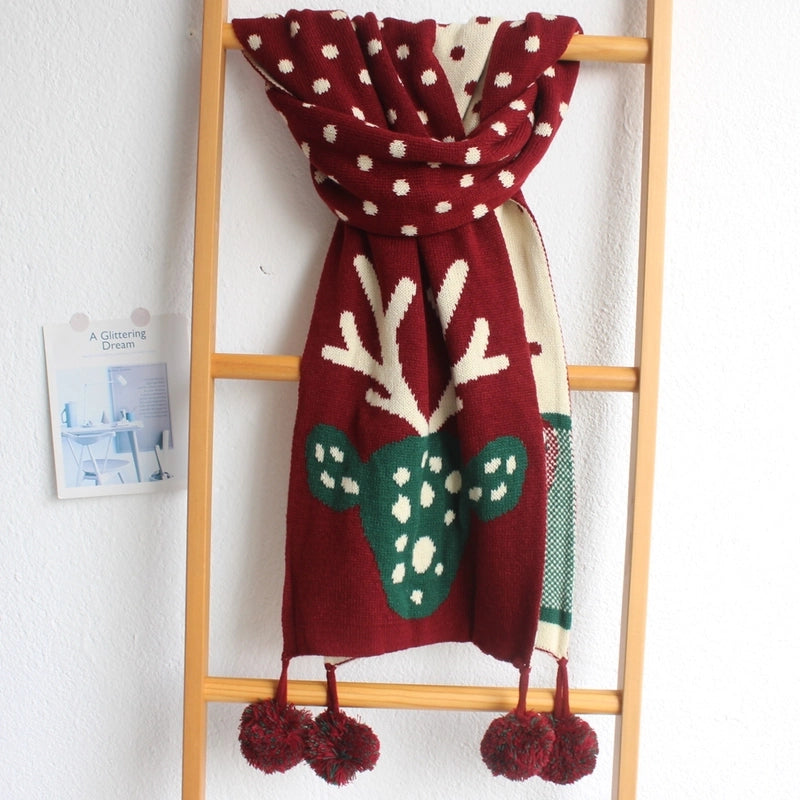 Women's Sweet Deer Knit Scarf