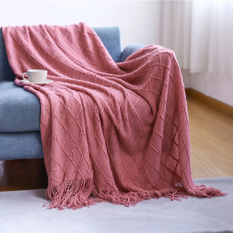 Elegant Solid Color Polyacrylonitrile Fiber (Acrylic) Blanket