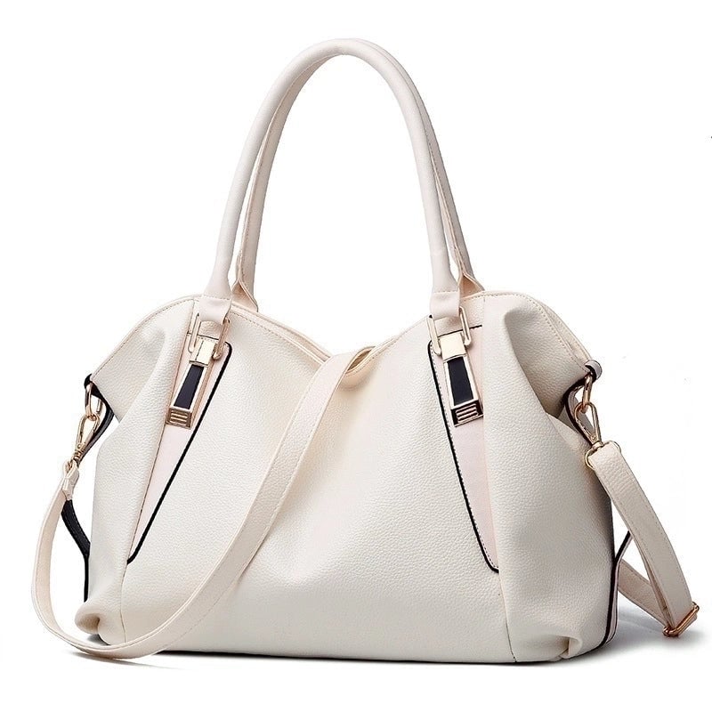 Women's Pu Leather Solid Color Elegant Square Zipper Handbag